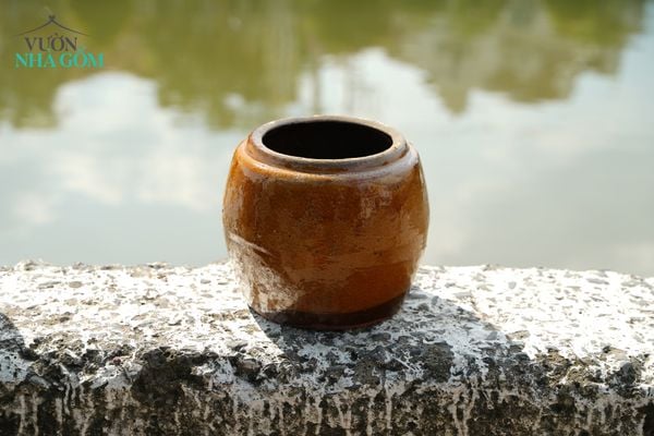  Khạp Nước Size Nhất - Gốm Lái Thiêu - C19xR19cm 