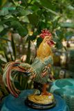  Tượng Gà Trống thủ công mỹ nghệ, màu xanh đồng trổ, gốm Nam Bộ, C38xD30cm- SP002741 