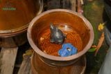  Vịm gốm Lái Thiêu, men da lươn, rửa mặt, rửa tay, ngâm chân, chứa nước, size nhỏ, C10 x R26cm-0717v4m062 