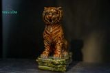  Tượng Mãnh Hổ Thưởng Mai, xưởng gốm Thủ Biên tạo hình và sáng tác, R16cm x C20cm- SP001621 