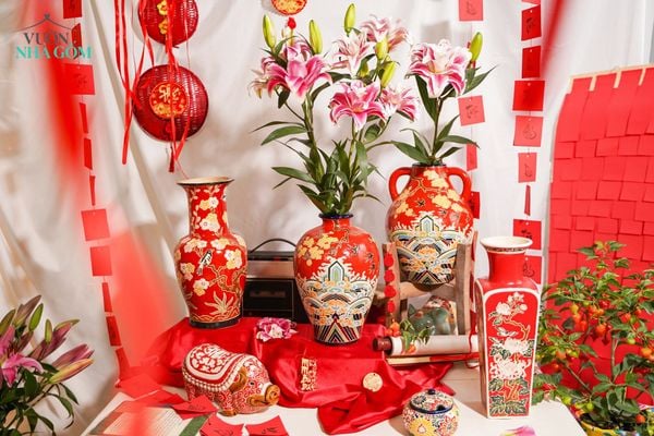  Sắc Xuân Ất Tỵ | Bản Collab Sắc Màu Gốm Thủ Biên Xuân Ất Tỵ Phiên Bản Bình Hoa Tết 