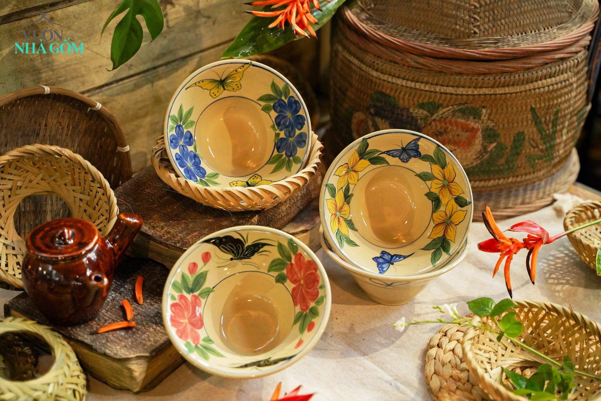  [TẾT] Chén Chiết Yêu Vẽ Tay Họa Tiết Động Vật - Gốm Thủ Biên - BST Giao Mùa 