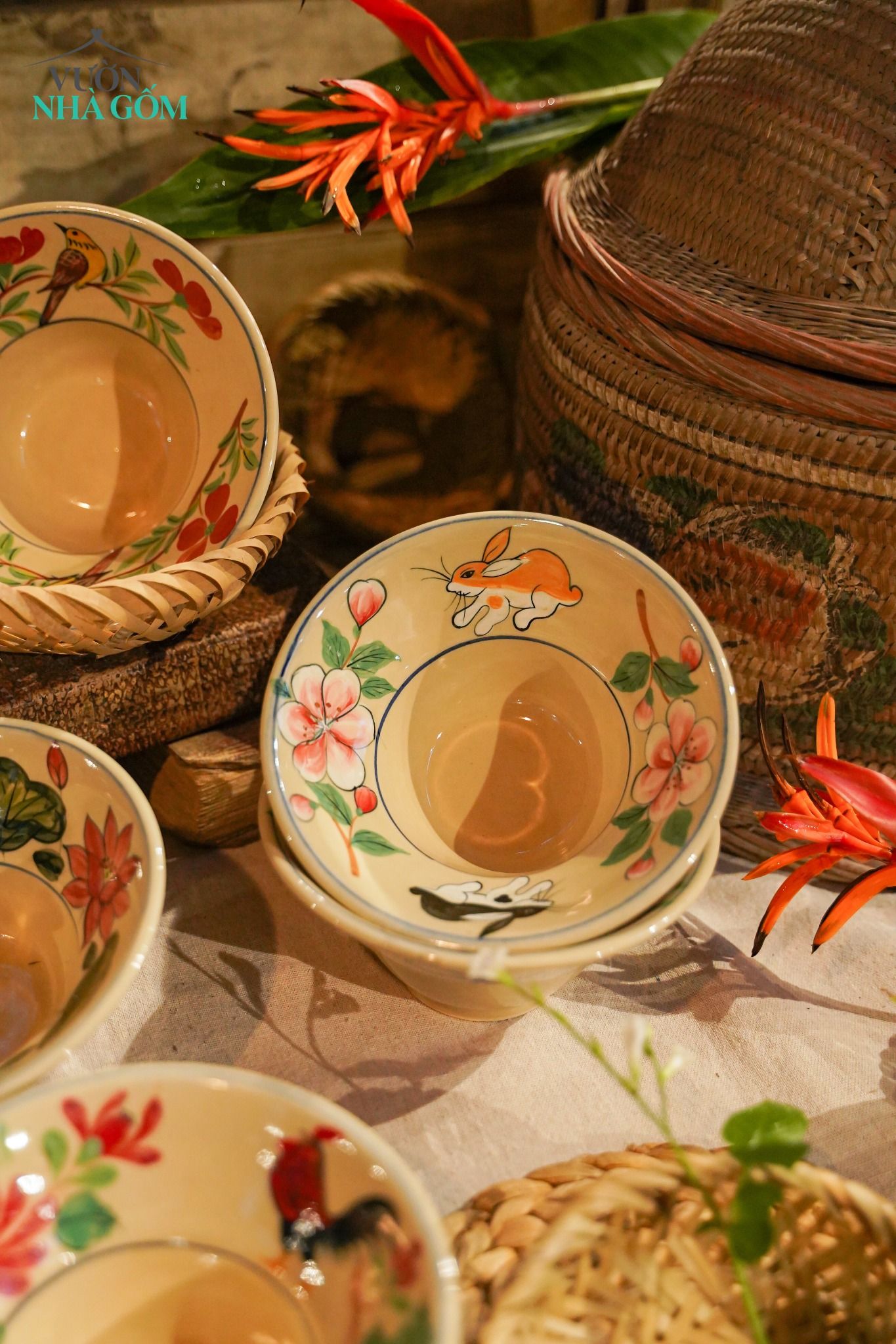  [TẾT] Chén Chiết Yêu Vẽ Tay Họa Tiết Động Vật - Gốm Thủ Biên - BST Giao Mùa 