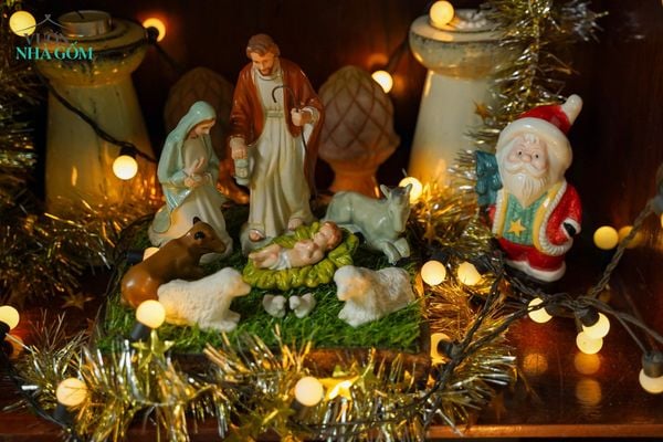  [FREESHIP | ƯU ĐÃI 15%] Bộ Tượng Chúa Giáng Sinh 9 sản phẩm, kích thước nhỏ để bàn, chất liệu sứ 