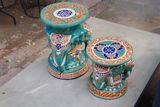  [Hết] Đôn voi 3 đầu men xanh đồng, gốm Nam Bộ, size lớn, C41 x R28cm 