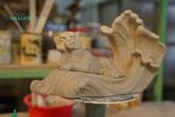  Tượng Mãnh Hổ Ngự Sóng, xưởng gốm Thủ Biên tạo hình và sáng tác, R25cm x C20cm- SP001622 