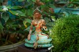  Tượng Quan âm Tara màu xanh đồng, C25 x R20cm- 010601m031 