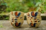  Chén cơm vẽ tay họa tiết con gà, chén bát Lái Thiêu, R12xC5,5cm- SP002546 