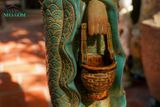  Tượng Quan Âm Giỏ Dâu men xanh đồng, H85cm- 0106gd1031 