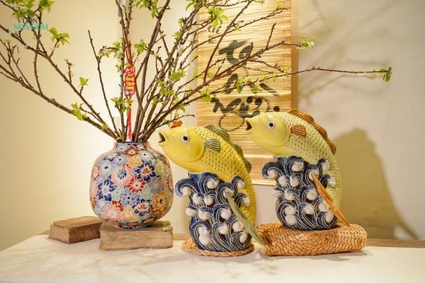  Bình tú cầu bách hoa lớn, gốm thủ công mỹ nghệ Nam Bộ, C25 x R27cm - SP000165 