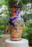  Bình Mãnh Hổ Thưởng Mai, họa tiết hoa mai đỏ cobalt, H43cm, gốm mỹ nghệ Nam Bộ- SP001936 