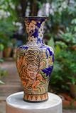  Bình Mãnh Hổ Thưởng Mai, họa tiết hoa mai trắng cobalt, H43cm, gốm mỹ nghệ Nam Bộ- SP001936 