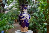  Bình Mãnh Hổ Thưởng Mai, họa tiết hoa mai trắng cobalt, H43cm, gốm mỹ nghệ Nam Bộ- SP001936 