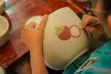  Thố gốm họa tiết vẽ trái Măng cụt, Gốm Thủ Biên, Bộ 6 thố 