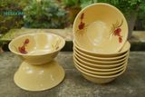  Tô tượng vẽ họa tiết hoa nâu, chén bát Lái Thiêu, C7xR20 cm- SP001920 