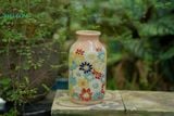  Bình cắm hoa, họa tiết khắc chìm Bách Hoa, C21xR7, gốm mỹ nghệ- SP001409 