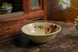 Tô cơm nhỏ vẽ tay họa tiết bông nâu, chén bát Lái Thiêu, R18xC6cm- SP002487 