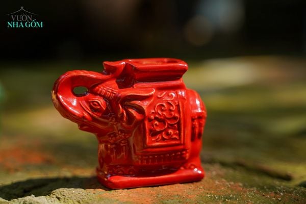  [TẾT] Voi Gốm Đựng Tăm - Ver 2 Rực Rõ - Gốm Thủ Biên, Quà tặng ký ức 