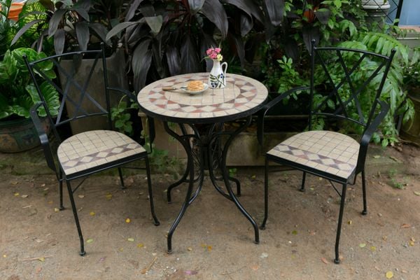  Mosaic hiện đại, ghế ghép gốm họa tiết cửa sổ, 46 x 58 x 92cm- 08237gc08123 