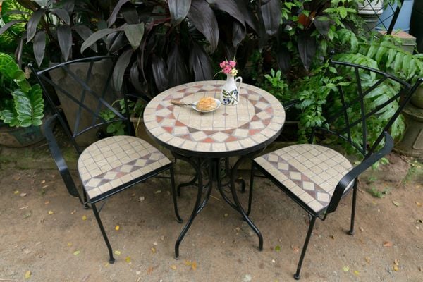  Mosaic hiện đại, ghế ghép gốm họa tiết cửa sổ, 46 x 58 x 92cm- 08237gc08123 