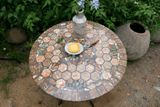  Mosaic cổ điển, bàn ghép gốm cổ điển họa tiết tối, D60cm -SP000520 