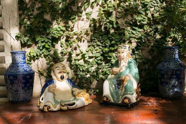  Tượng Thần Tài, Thổ Địa men xanh đồng, size lớn - trung - nhỏ- 0106d4l032 