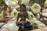  Tượng Quan âm Tara màu xanh cobalt, C25 x R20cm- 010601m032 