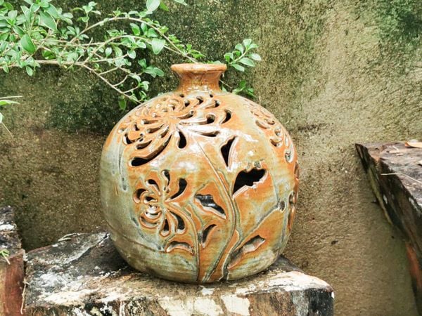  Bình lọng bầu cổ ngắn, H18 cm- 0121l3g1350 