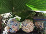  Bình tú cầu bách hoa nhỏ, gốm mỹ nghệ Nam Bộ, C17xR17 cm 