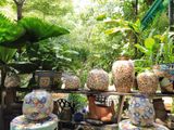  Bình tú cầu bách hoa nhỏ, gốm mỹ nghệ Nam Bộ, C17xR17 cm 