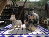  Mosaic hiện đại, bàn ghép gốm họa tiết ô vuông xanh dương, D60cm- 08241v60000 