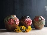  Bình ù vuốt tay, hoa đắp nổi, C15 x R8cm-1008d1y650 