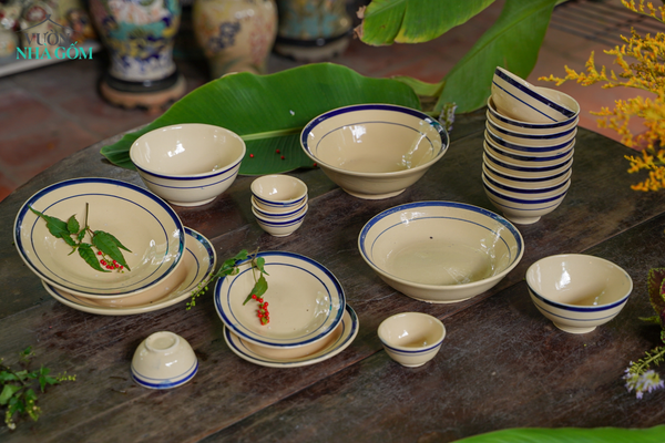  Bộ viền xanh, chén bát Lái Thiêu 