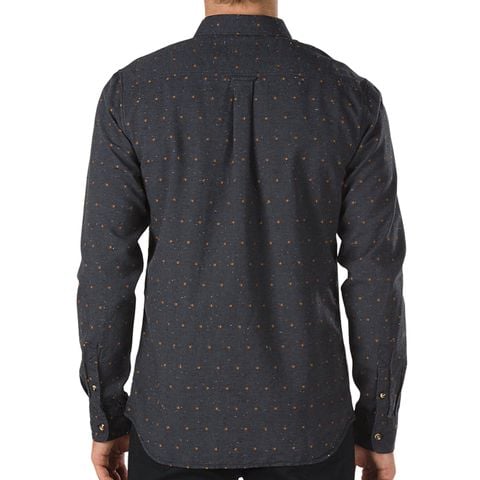 Vans Men's Edgewood Long Sleeve Shirt Black , SKU: VN0A2WEZBLK