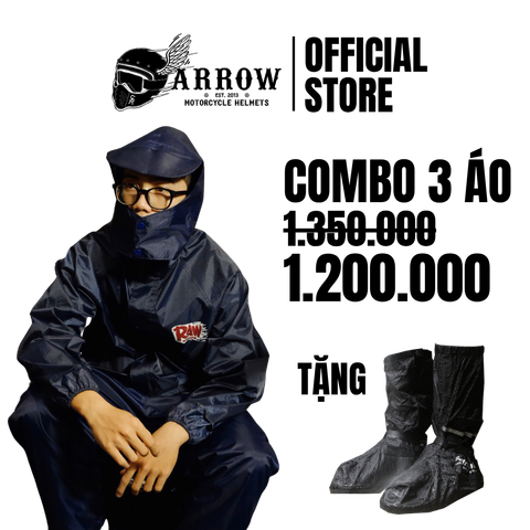 COMBO 3 ÁO MƯA RAW BASIC