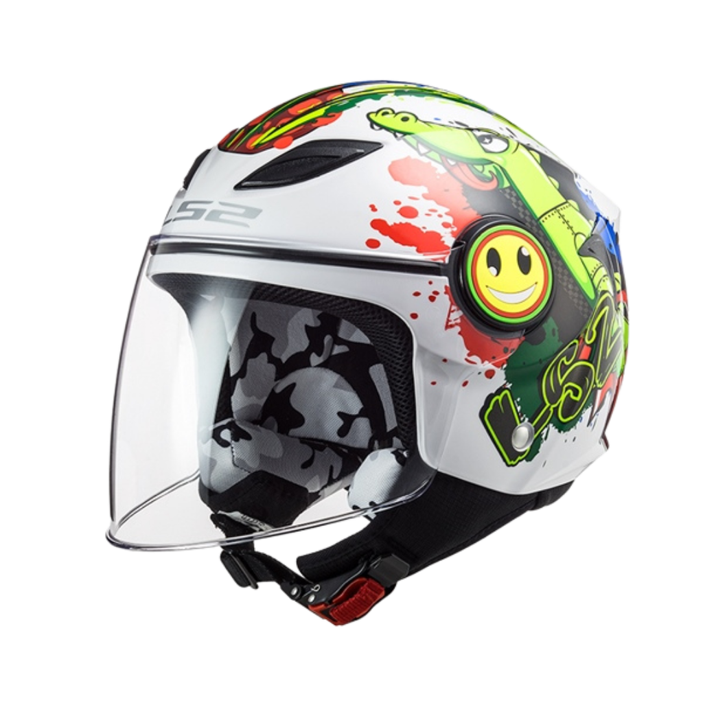 LS2 OF602 FUNNY FOR KID Croco Gloss White
