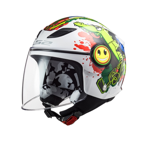 LS2 OF602 FUNNY FOR KID Croco Gloss White