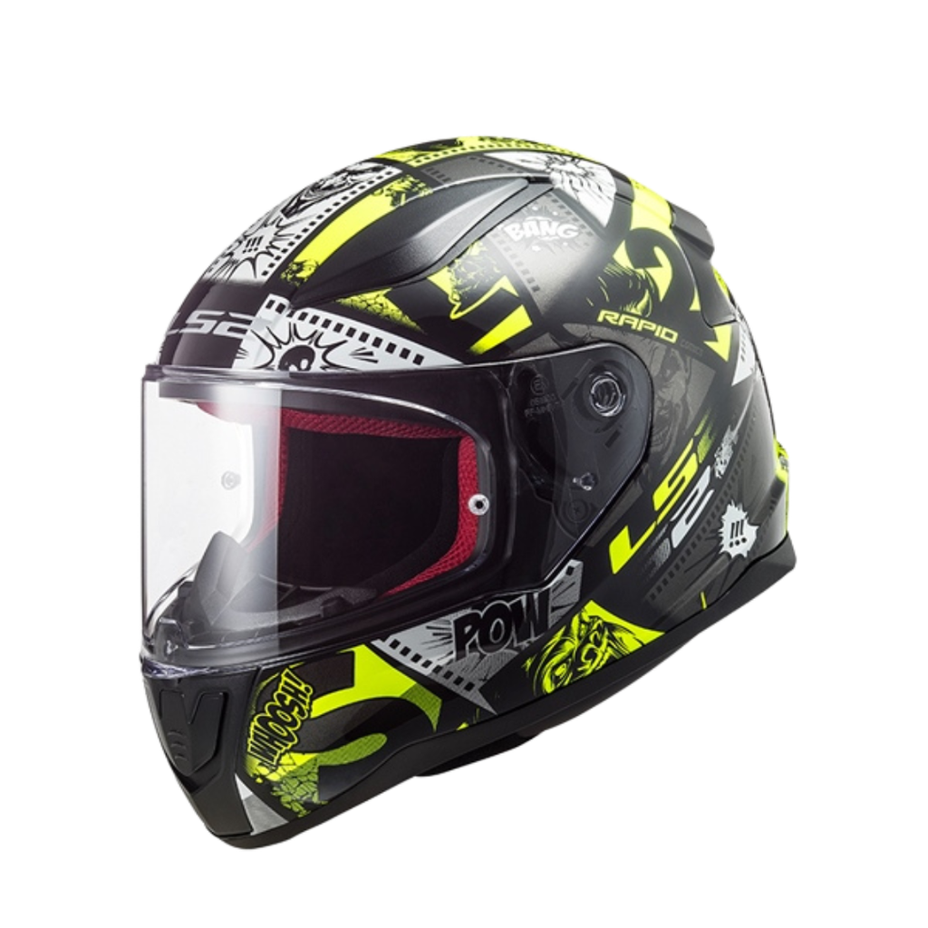 LS2 FF353 Rapid For Kid Vignette Black H-V Yellow