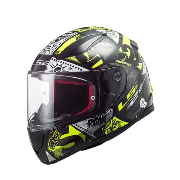 LS2 FF353 Rapid For Kid Vignette Black H-V Yellow