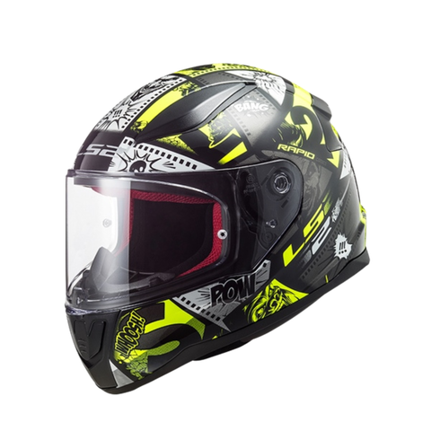 LS2 FF353 Rapid For Kid Vignette Black H-V Yellow