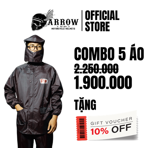 COMBO 5 ÁO MƯA RAW BASIC