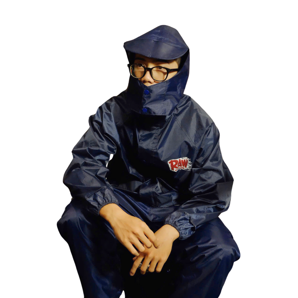 Áo mưa raw basic xanh đen