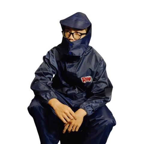 Áo mưa raw basic xanh đen