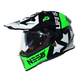LS2 MX436 Pioneer Block Black Green