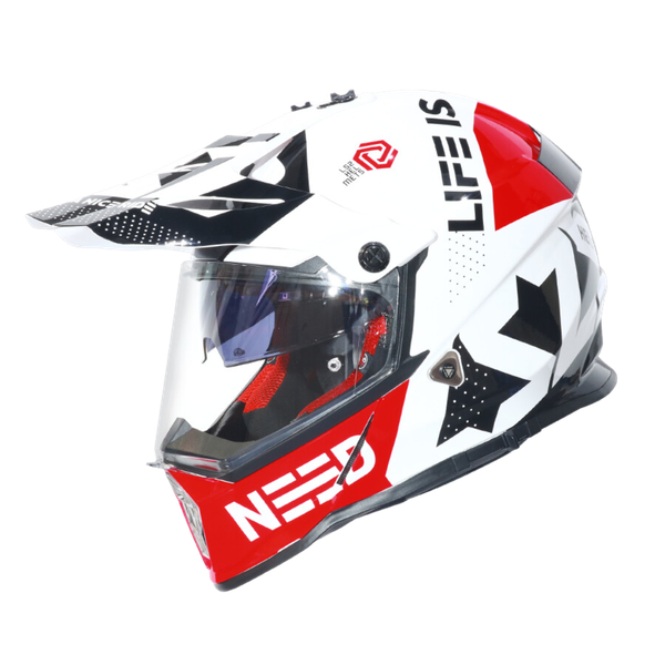 LS2 MX436 Pioneer Block White Red