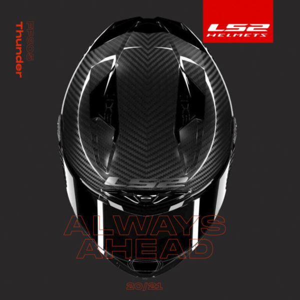 LS2 FF805 Thunder Carbon Racing1 Gl.red White