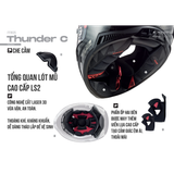 LS2 FF805 Thunder Carbon Racing1 Gl.red White