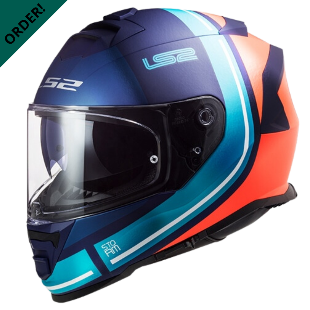 LS2 FF800 Slant Gloss Blue Fl.orange