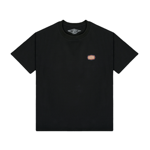 Áo thun raw basic thêu đen