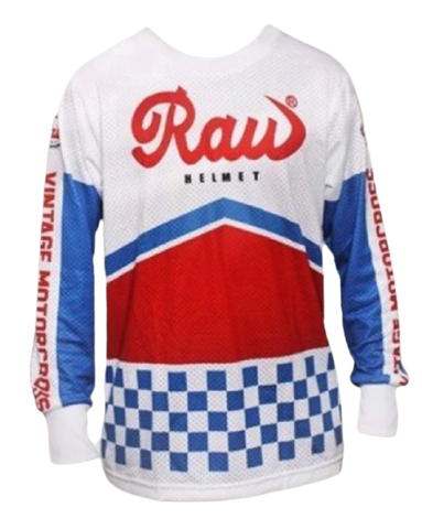 Áo raw motocross trắng